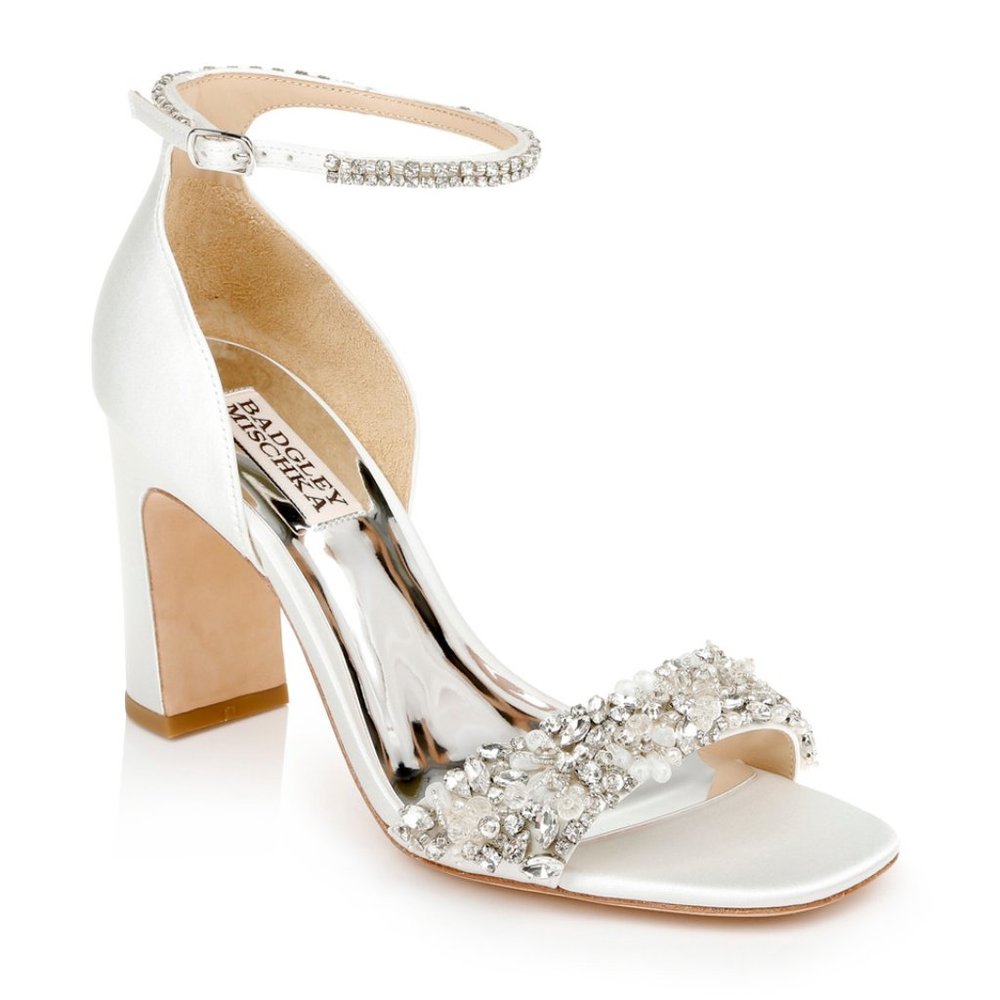 Kendall Crystal-Adorned Block Heel
